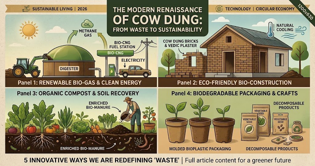 5 Modern Uses of Cow Dung in Sustainable Living & Bio-Energy